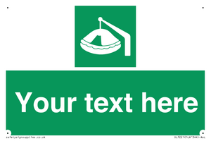 Custom sign Safe condition Davit-launched liferaft